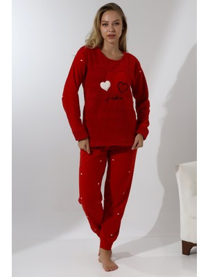 Wordex Fawn 5005 Peluş Welsoft Polar Kışlık Yumoş Kadın Pijama Takımı