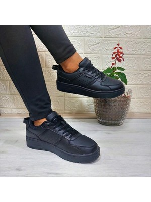 Kinetix Enner Pu Siyah Comfort Fuspetli Atom Sneaker Spor Ayakkabı