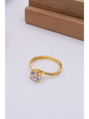 Latif Kuyumcu 22 Ayar Altın Yüzük Tek Taşlı Kadın Yüzük