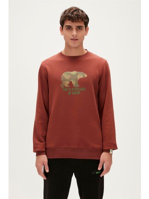 Bad Bear Re-Fınger Crewneck Turuncu Erkek Sweatshirt