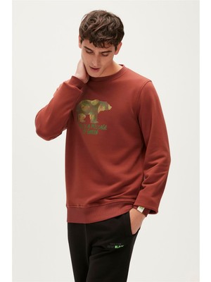 Bad Bear Re-Fınger Crewneck Turuncu Erkek Sweatshirt