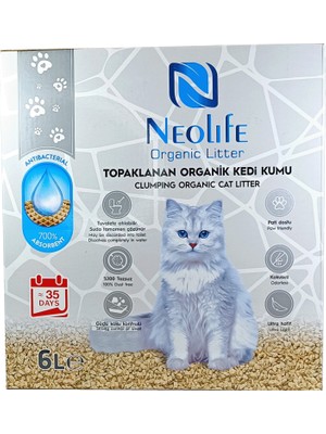 Neolife Organic Litter 6 Lt  Süper Topaklanan Organik Kedi Kumu