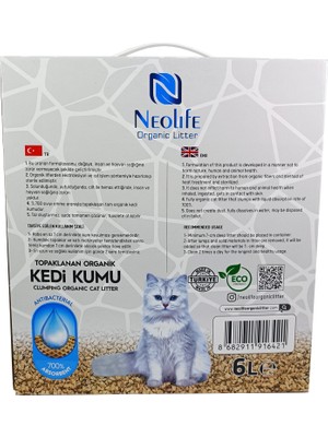 Neolife Organic Litter 6 Lt  Süper Topaklanan Organik Kedi Kumu