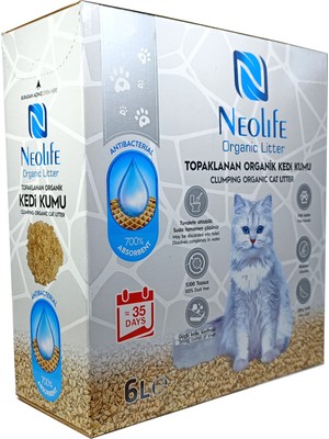 Neolife Organic Litter 6 Lt  Süper Topaklanan Organik Kedi Kumu