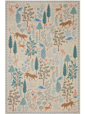 Rugs Modern Halı Mira Floral Bej Pastel Botanik Tema Dokuma Taban Halı 100 x 200 cm Antialerjik Özellikli 1318