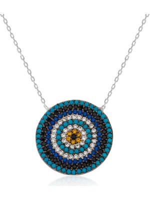 Mevafa 925 Ayar Gümüş Nazar Kadın Gümüş Kolye