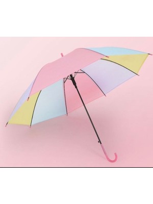 Dzc Kuzenler Avm Şeffaf Renkli Şemsiye Çocuk Yetişkin Gökkuşağı