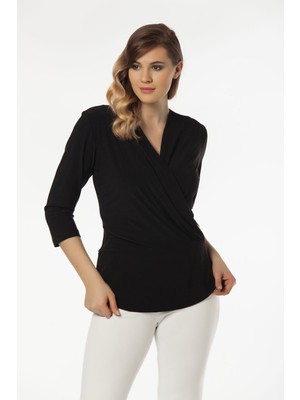 Laranor Kruvaze Kesim Bluz 40 - Siyah