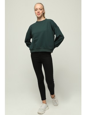 Kadın Regular Fit Bisiklet Yaka Sweatshirt