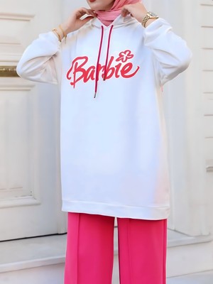 Vmunique Kadın Pembe Barbie Baskılı Sweat Takım