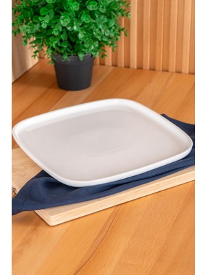 Acar Pure Royal Kare Tabak 26.5 cm Porselen Modern Tasarım Şık Görünüm