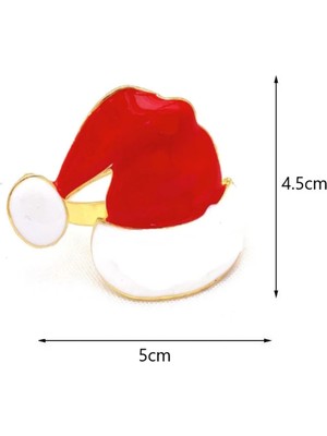 Noel Şapka Peçete Halkası Düğün Masa Dekorasyon Peçete Tutucu Noel Partisi Havlu Halka Peçete Toka-Gümüş (Yurt Dışından)
