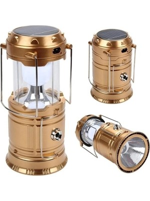 Sudex (XF-5800T) Güneş Enerjili USB Şarjlı Kamp Lambası, Çadır Feneri 6+1 Ledf