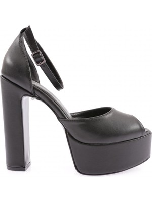 DGN 113 Kadın Kalin Taban Topuklu Ayakkabı