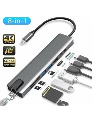 Senseı Typ-C 8ın1 HDMI Cok Fonksıyonlu USB 3.0 Dock Statıon