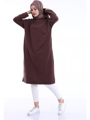 Bwest Atlas Kapüşonlu Midi Boy Sweatshirt - Kahverengi