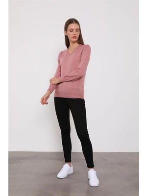 Miyamira  V Yaka Gül Kurusu Triko