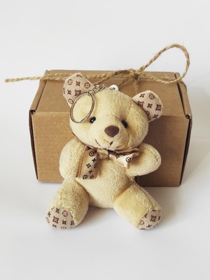 Dudu Kids Peluş Ayıcıklı Anahtarlık - 9 cm - Kurdeleli - Kahve - Çanta Süsü - Sev. Günü Hediyesi - Oyuncak