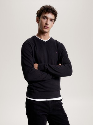 Tommy Hilfiger Cotton Cashmere Erkek Sweater Kazak