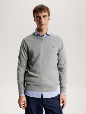 Tommy Hilfiger Cotton Cashmere Erkek Sweater Kazak