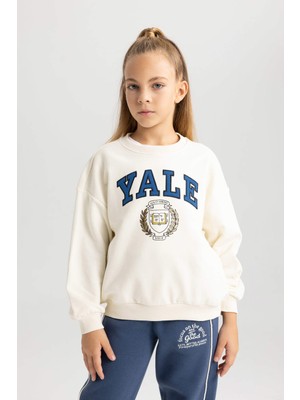 DeFacto Yale Universıty Relax Fit Bisiklet Yaka Sweatshirt Kız Çocuk A7737A823AU