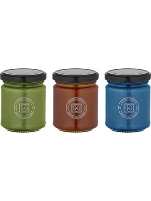 Selka Home Rainbow 3'lü Renkli Cam Tasarım Candle Kokulu Mum