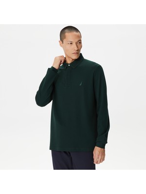 Nautica Erkek Yeşil Slim Fit Uzun Kollu Polo Yaka T-Shirt K37015T.3KF