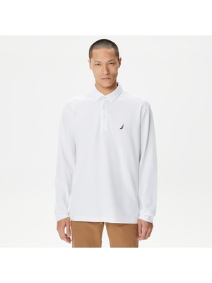 Nautica Erkek Beyaz Classic Fit Uzun Kollu Polo Yaka T-Shirt K37351T.1BW