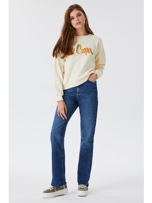 Lee Cooper Tıla Kadın O Yaka S-Shırt Ekru