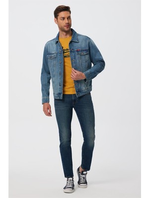 Lee Cooper Jagger Erkek Slım Straıght Dar Kesim Normal Bel Düz Paça Jean Pantolon Mavi
