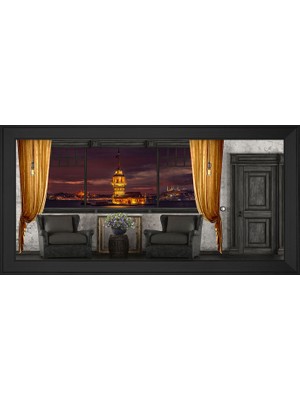 DB Sanat Şafak Sökerken Kız Kulesi Motifli Kanvas Tablo