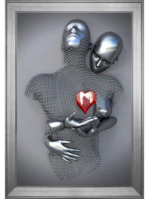 DB Sanat Sevgi Motifli Kanvas Tablo