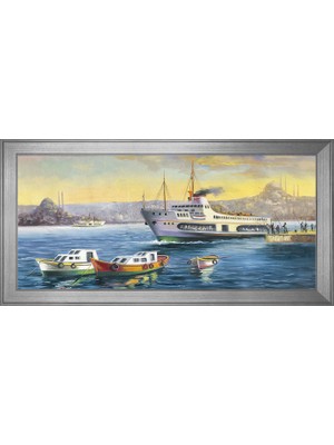 DB Sanat Istanbul Boğaz Vapuru Motifli Kanvas Tablo