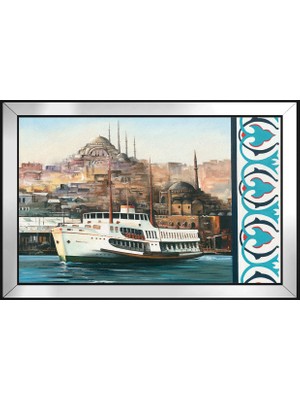 DB Sanat Istanbul ve Gemi Motifli Kanvas Tablo