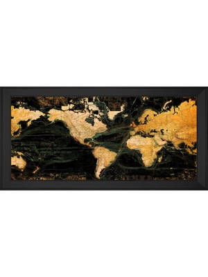 DB Sanat Harita Temalı Kanvas Tablo