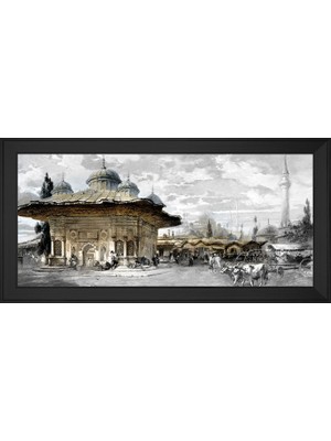 DB Sanat Eski Istanbul 3. Ahmet Çeşmesi Motifli Kanvas Tablo