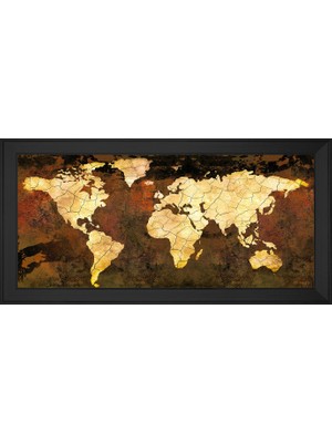 DB Sanat Harita Temalı Kanvas Tablo