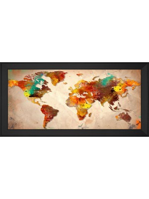 DB Sanat Harita Temalı Kanvas Tablo