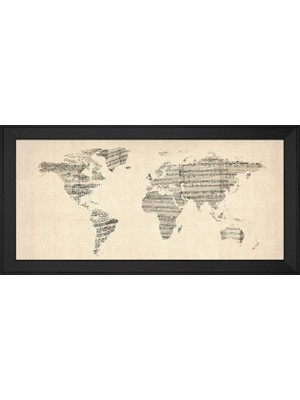 DB Sanat Harita Temalı Kanvas Tablo