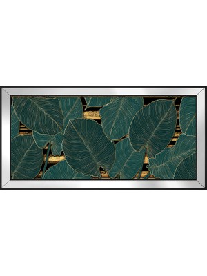 DB Sanat Yeşil Yapraklar Soyut Motifli Kanvas Tablo