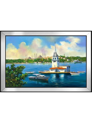 DB Sanat Yağlı Boya Kız Kulesi Motifli Kanvas Tablo