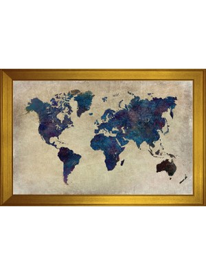 DB Sanat Harita Temalı Kanvas Tablo