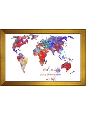 DB Sanat Harita Temalı Kanvas Tablo