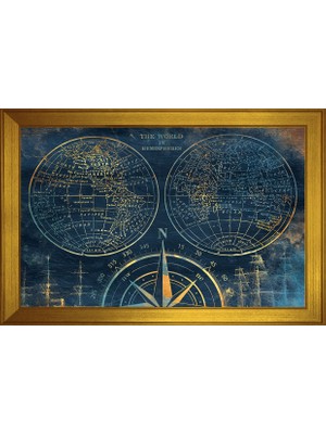 DB Sanat Harita Temalı Kanvas Tablo