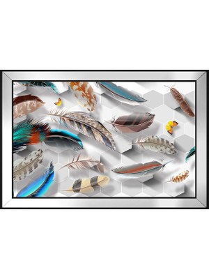 DB Sanat Renkli Tüyler Soyut Motifli Kanvas Tablo