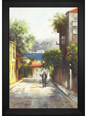 DB Sanat Eski Istanbul Sokaklarında Yoğurtçu Motifli Kanvas Tablo