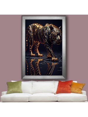 DB Sanat Altın Kaplan Çerçeveli Tablo