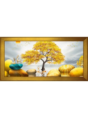 DB Sanat Soyut Şekiller Motifli Kanvas Tablo