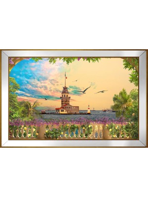 DB Sanat Kız Kulesi Motifli Kanvas Tablo