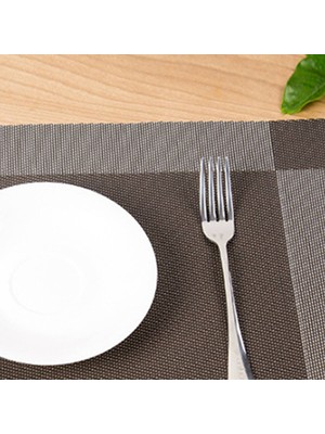 Placemat Pvc Western Placemat Tek Çerçeve Isı Yalıtım Yastığı Otel Aile Tek Kullanımlık Masa Mat Koyu Kahve (Yurt Dışından)